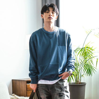 (SW571) Tonal Patchwork Sweatshirt