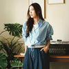 (BL006) Stripe Drawstrings Blouse