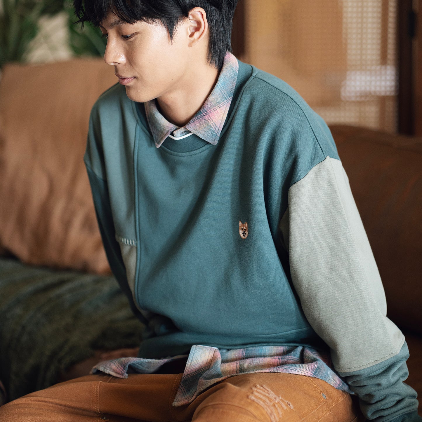 (SW523) Colorblock Sweater