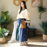 (TP1721) 窩夫格拼色滾邊Tee