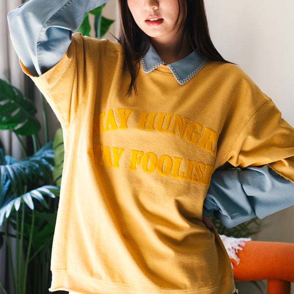 (TP1737) Flock Print Message Tee