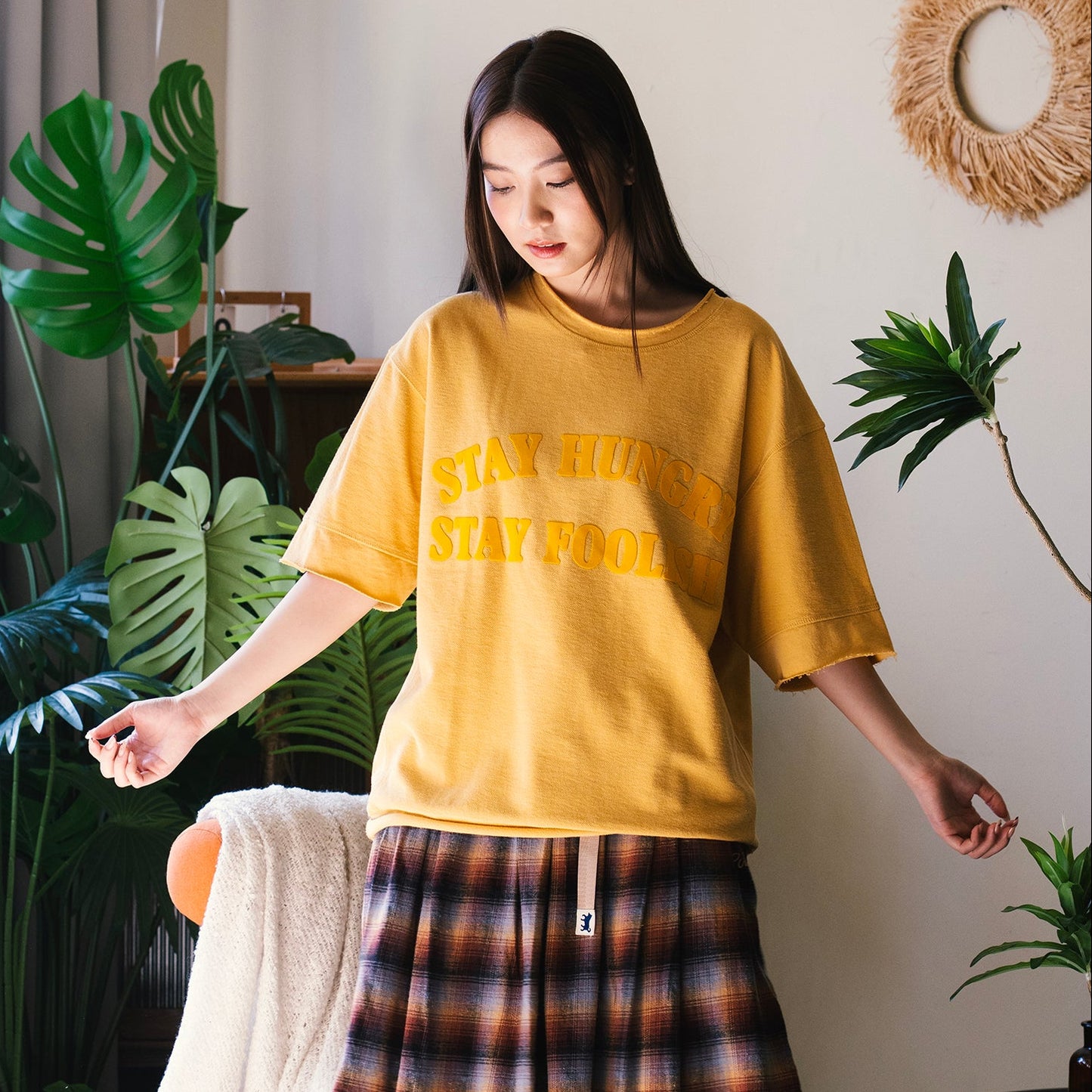 (TP1737) Flock Print Message Tee