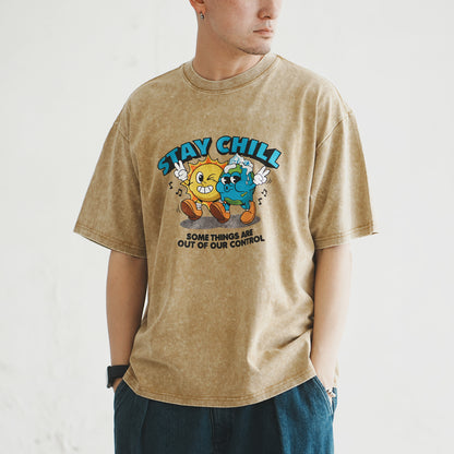 (ZT1629) Stay Chill 復古圖案 Tee