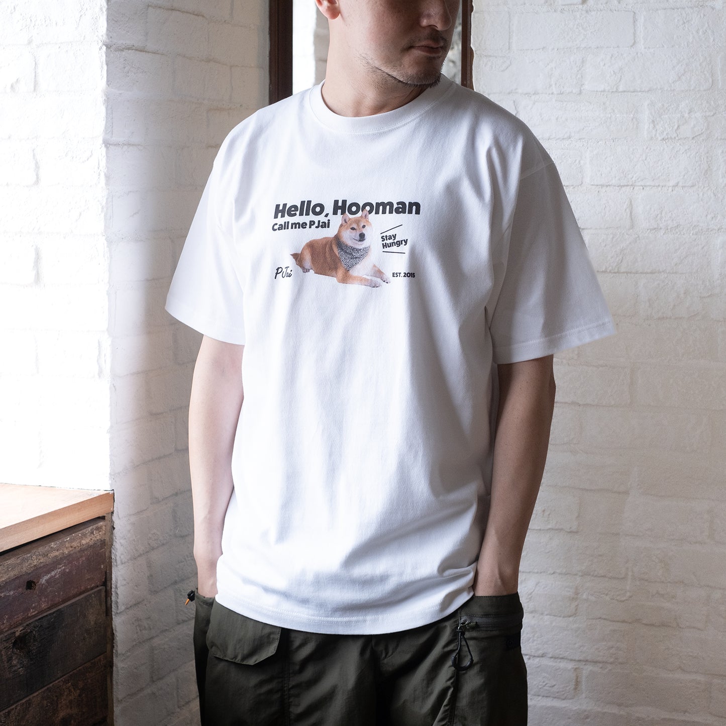 (ZT1190) Hello, Hooman P仔相片印花 Tee