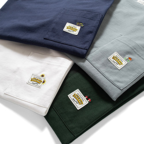 (ZT1700) Plants Embroidery Pocket Tee