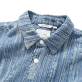 (YS387) Ripped Denim Short Sleeve Shirt