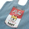 (YB543) Washed Denim Graphic Tote Bag