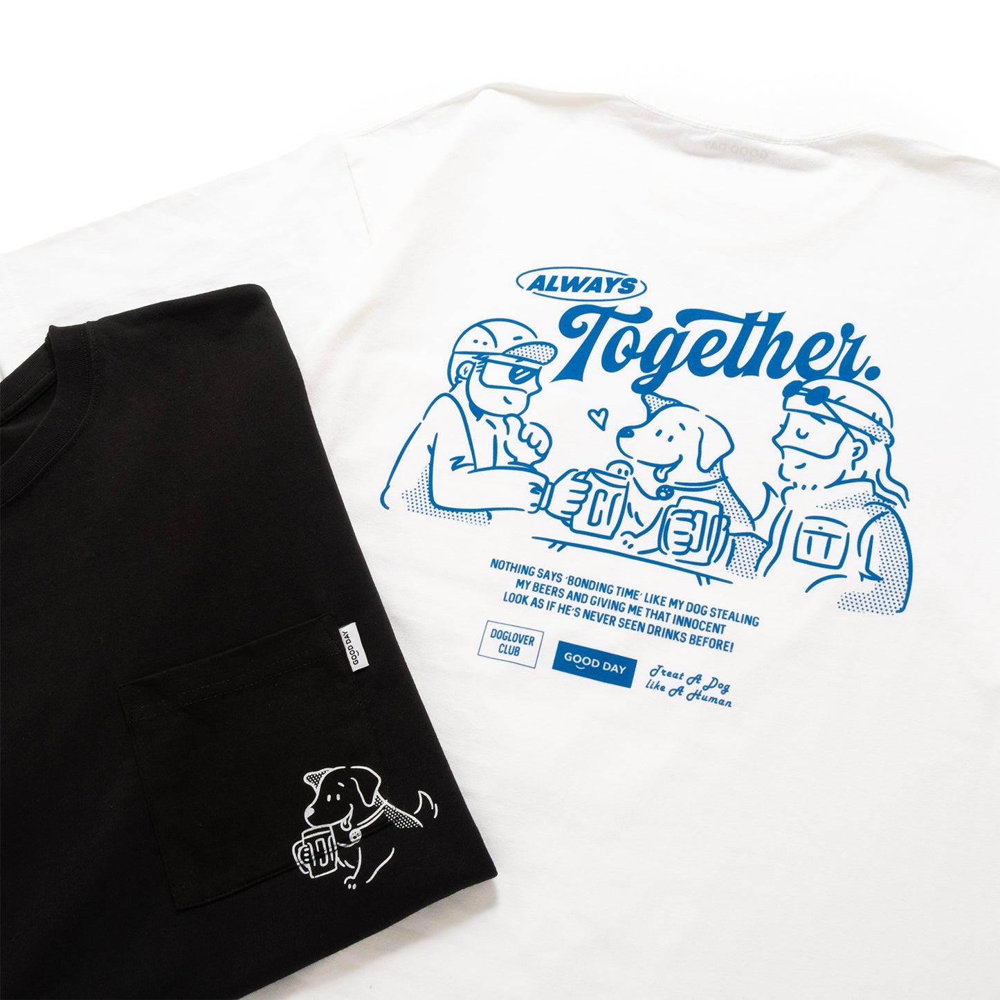 (ZT1710) Always Together Graphic Pocket Tee