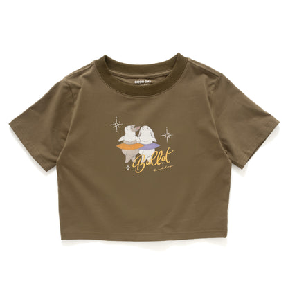 (ZT1456) Ballet Rabbit 圖案女裝短 Tee