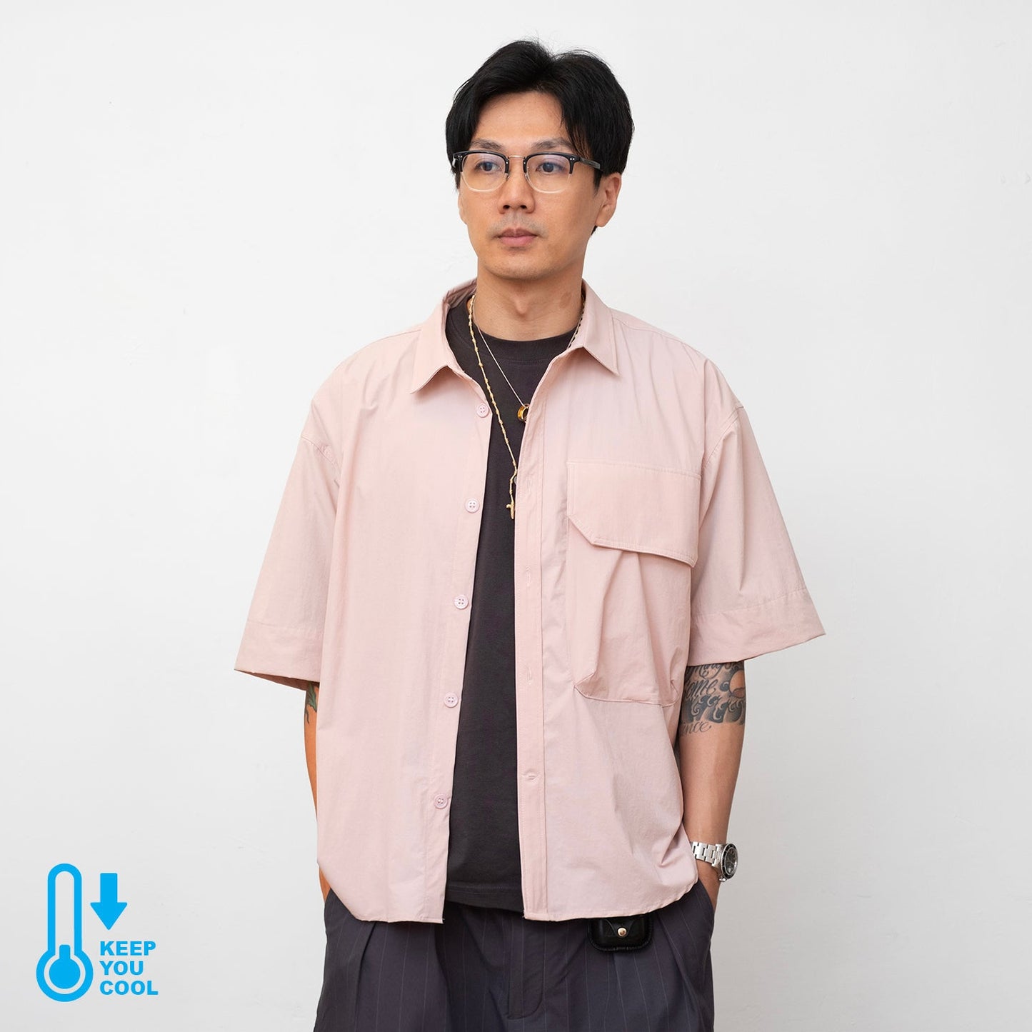 (ST541) 大胸袋涼感恤衫