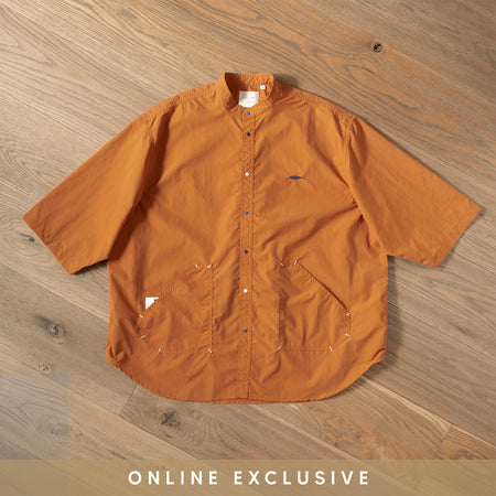 (ST390) Indigo Patchwork Short Sleeve Shirt