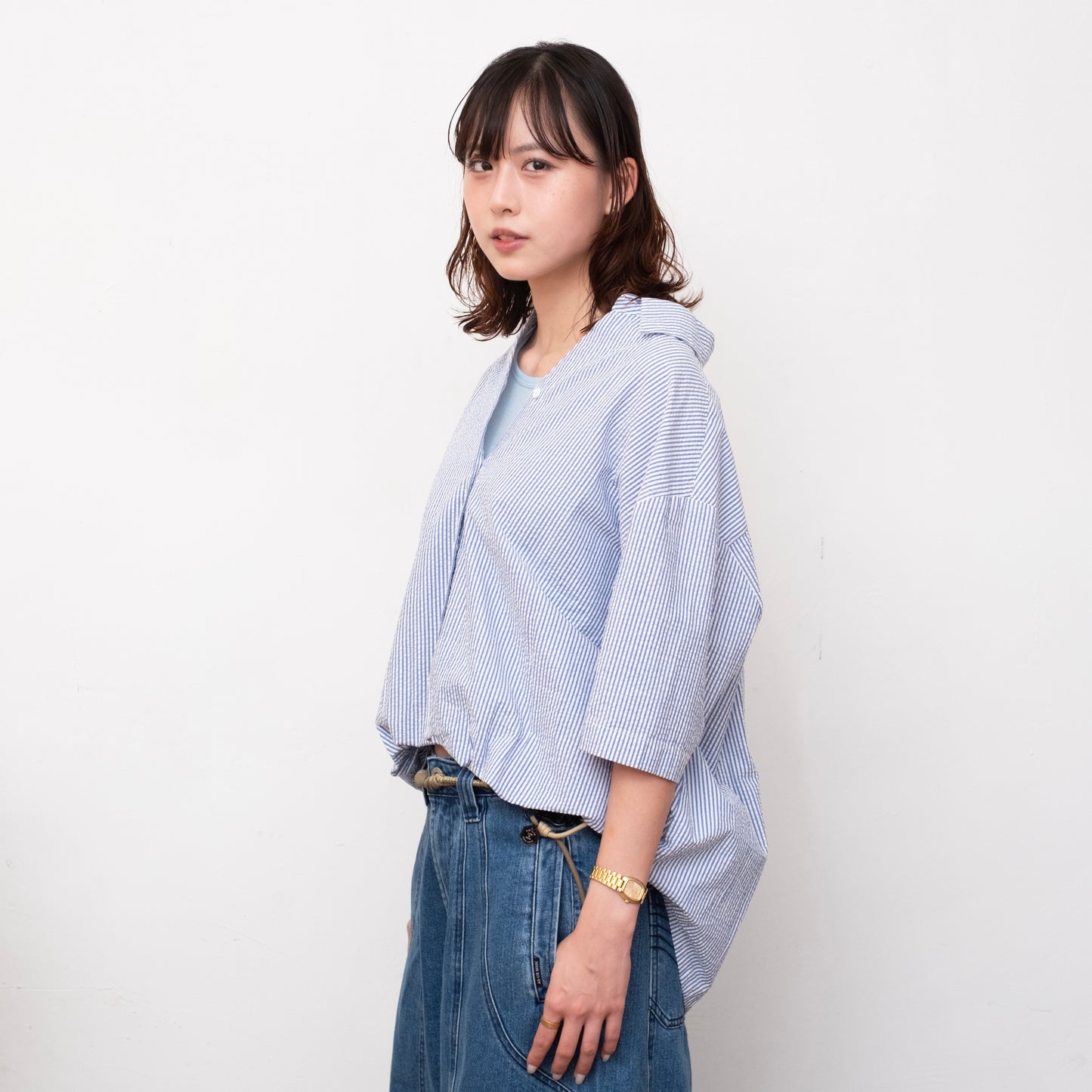 (ST551) 泡泡棉條子女裝恤衫
