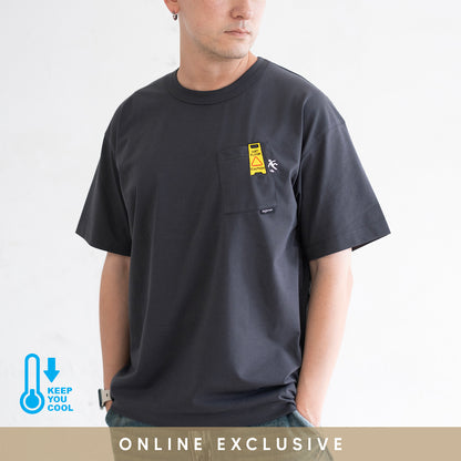 (ZT1942) 小心地滑繡花涼感Tee (網店限定)