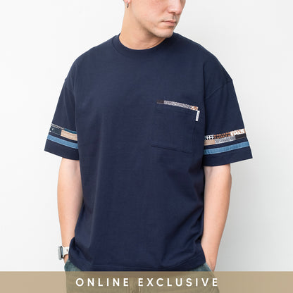 (YT1944) Patch Sleeve Pocket Tee