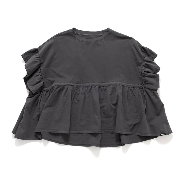 (TP1634) Garment Dye Wash Ruffles Top