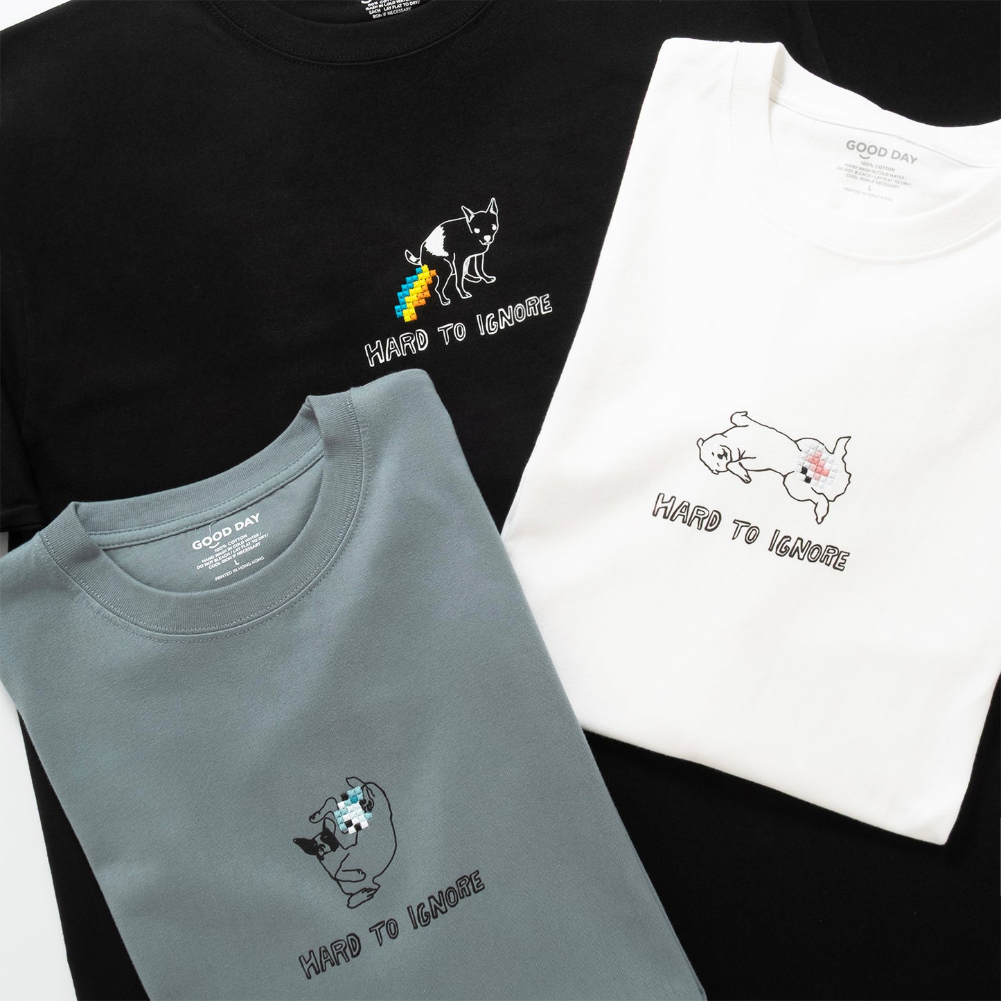 (ZT1725) Hard To Ignore Embroidery Graphic Tee
