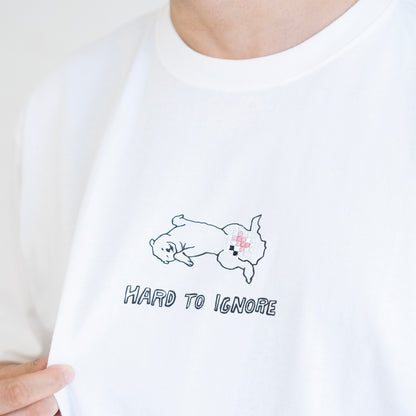 (ZT1725) Hard To Ignore Embroidery Graphic Tee