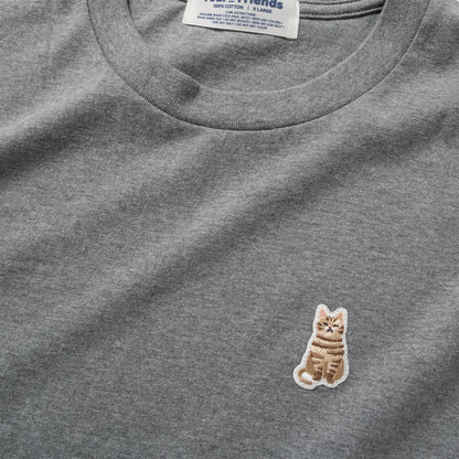 (ZT1939) 貓貓繡花章Tee