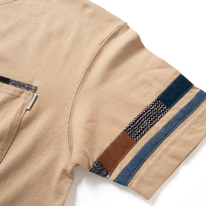 (YT1944) Patch Sleeve Pocket Tee