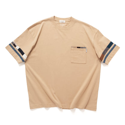 (YT1944) Patch Sleeve Pocket Tee