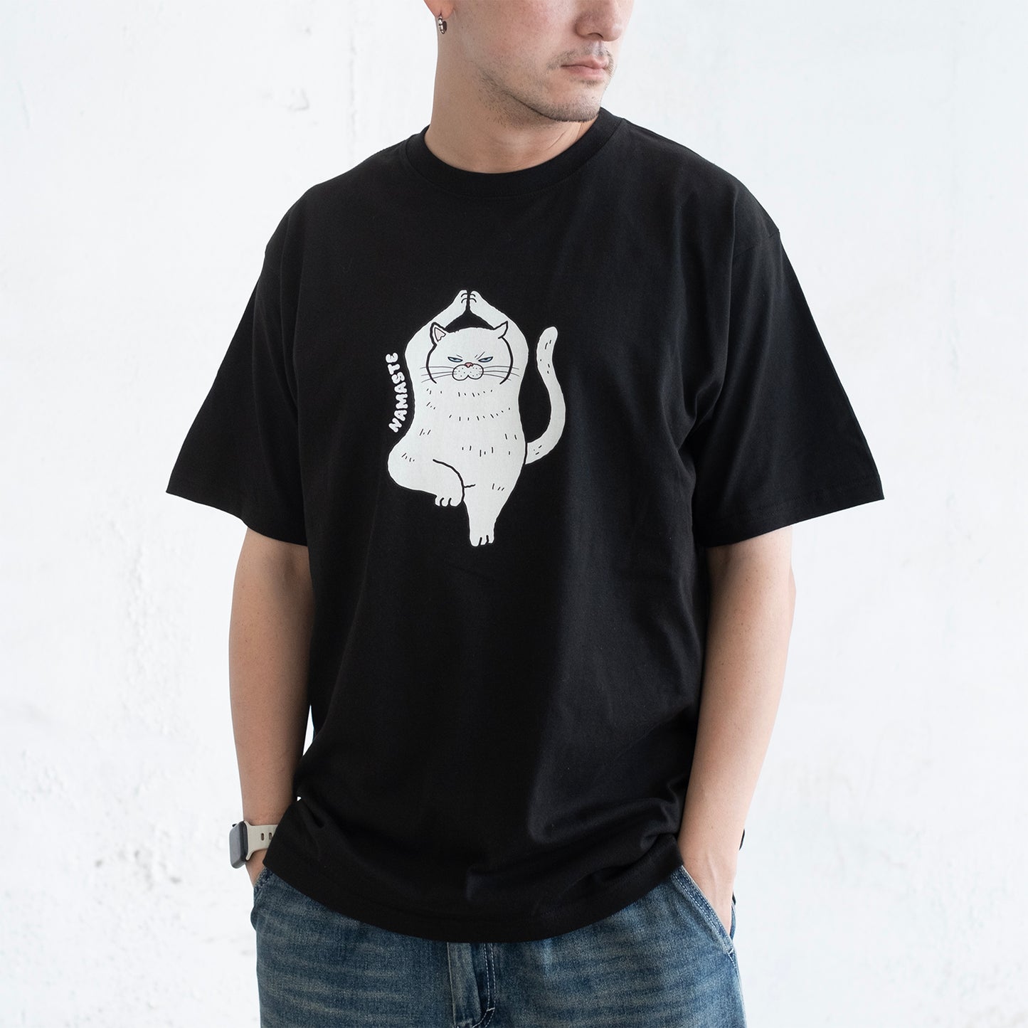 (ZT1730) Namaste Cat 圖案 Tee