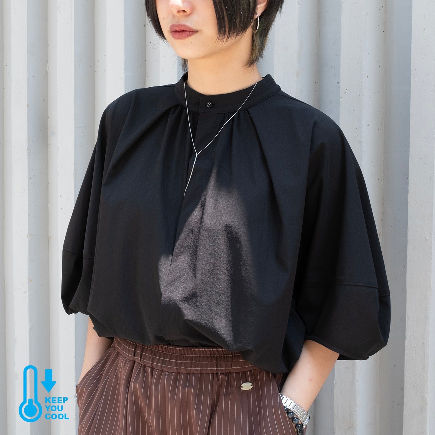 (ST552) 涼感泡泡袖女裝恤衫