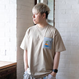 (ZT1227) Palm Tree Embroidery Pocket Tee