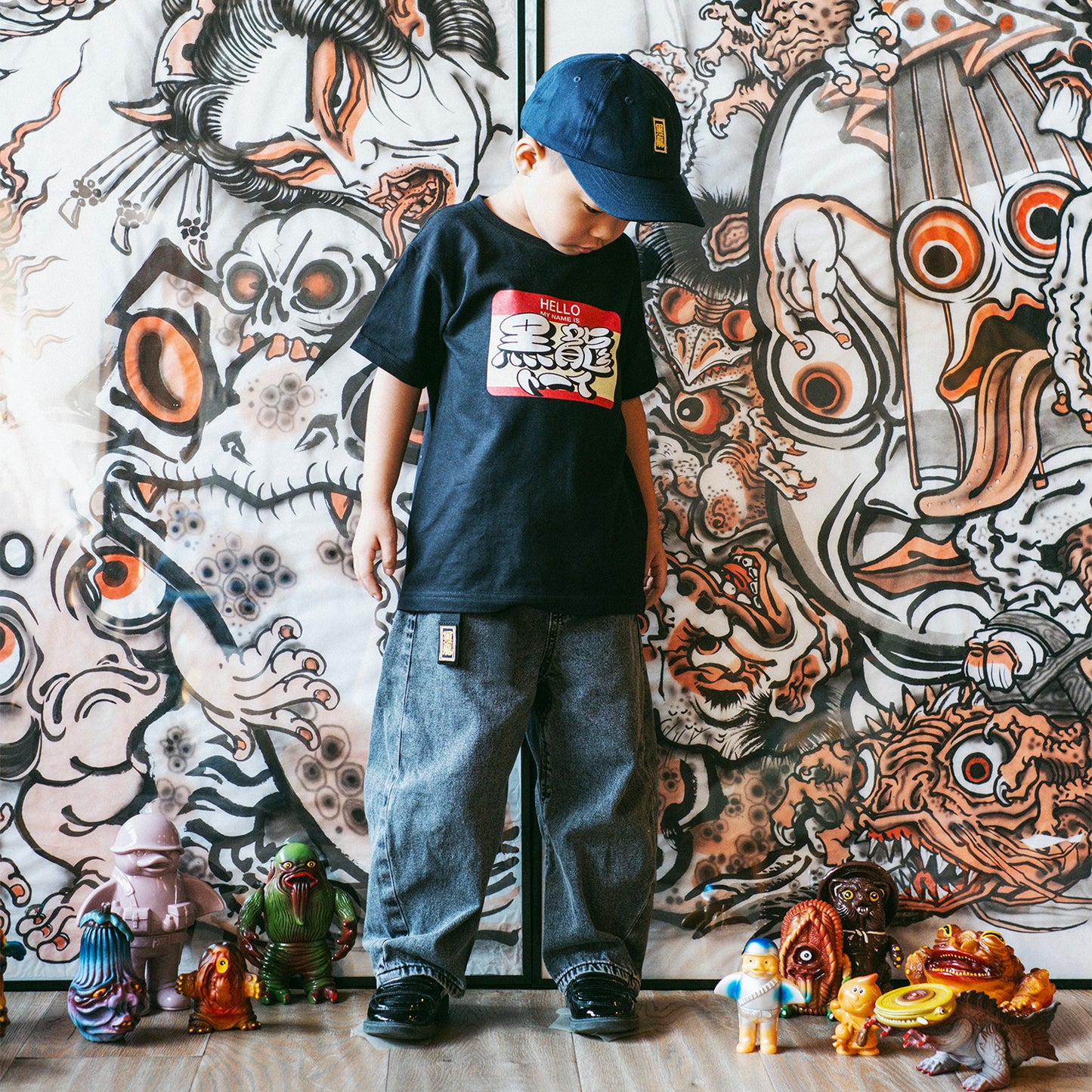 (EX726) Kids Name Tag Sticker Graphic Tee