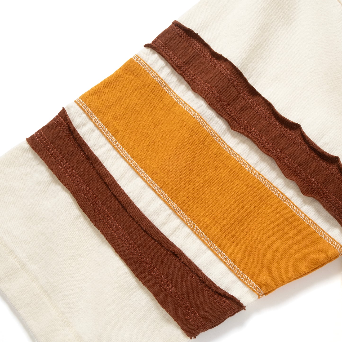 (TP1662) College Crop Sleeve Panel Tee