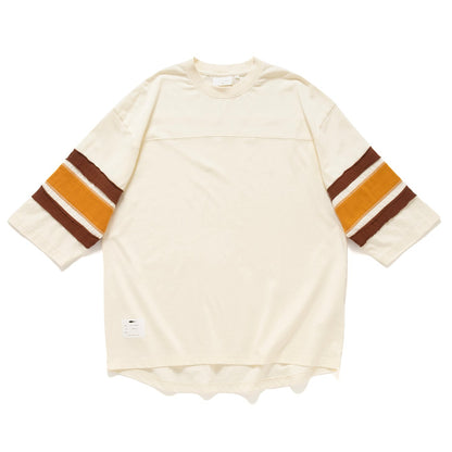 (TP1662) College Crop Sleeve Panel Tee