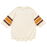 (TP1662) College Crop Sleeve Panel Tee