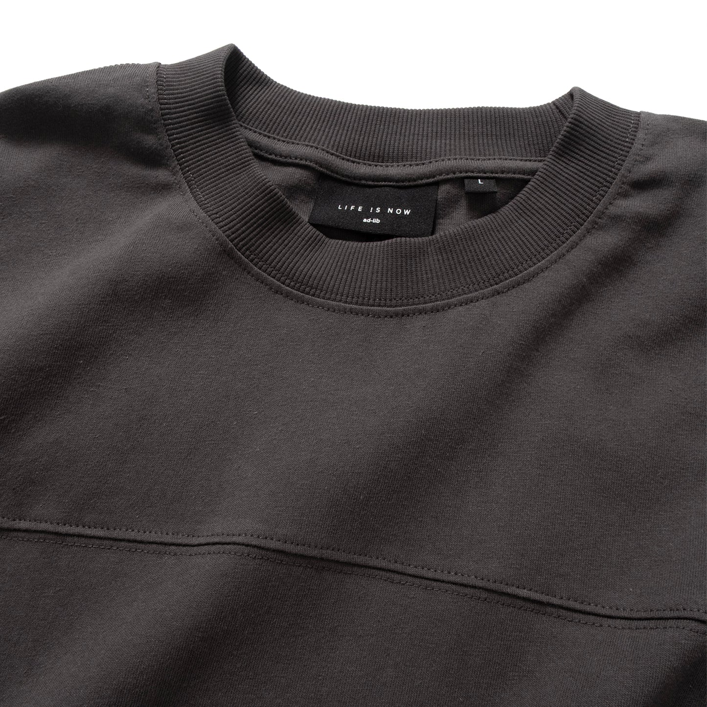 (TP1662) College Crop Sleeve Panel Tee