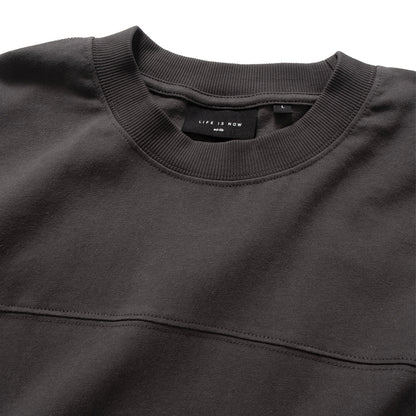 (TP1662) College Crop Sleeve Panel Tee
