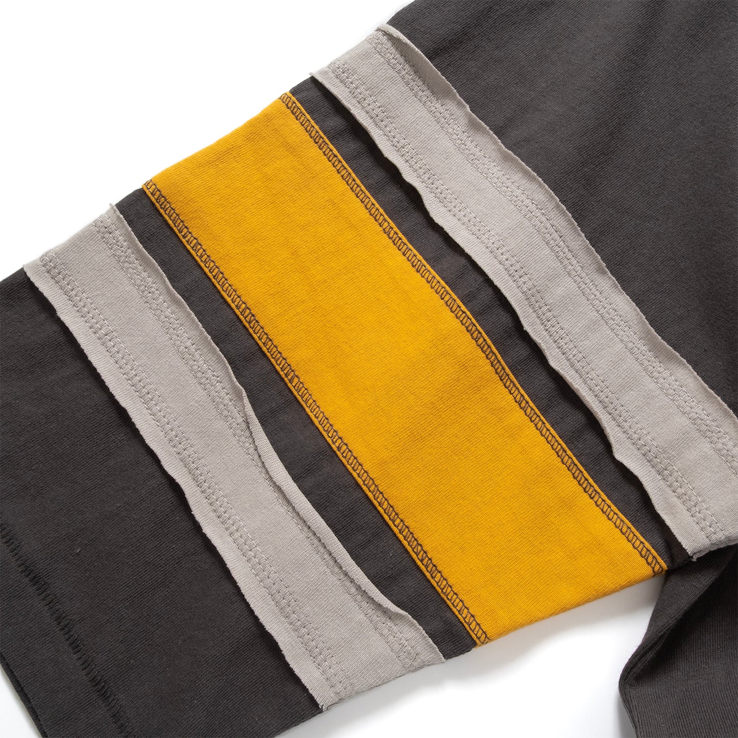 (TP1662) College Crop Sleeve Panel Tee