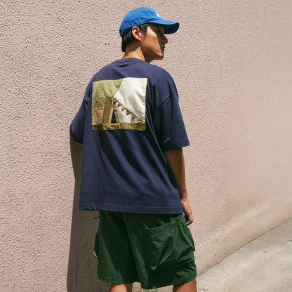(ZT1770) Camping Tent Patchwork Pocket Tee