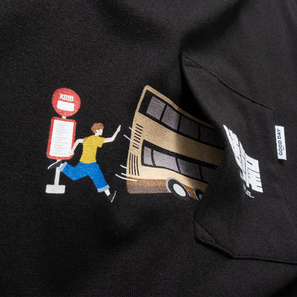 (EX636) Missed Bus Graphic Pocket Tee