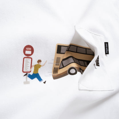 (EX636) Missed Bus Graphic Pocket Tee