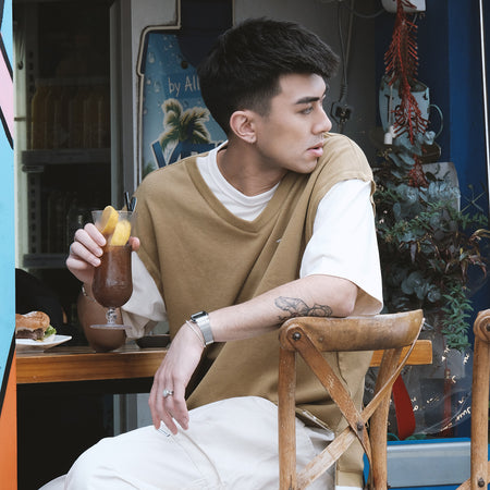 (YT936) Cropped Sleeve Tee