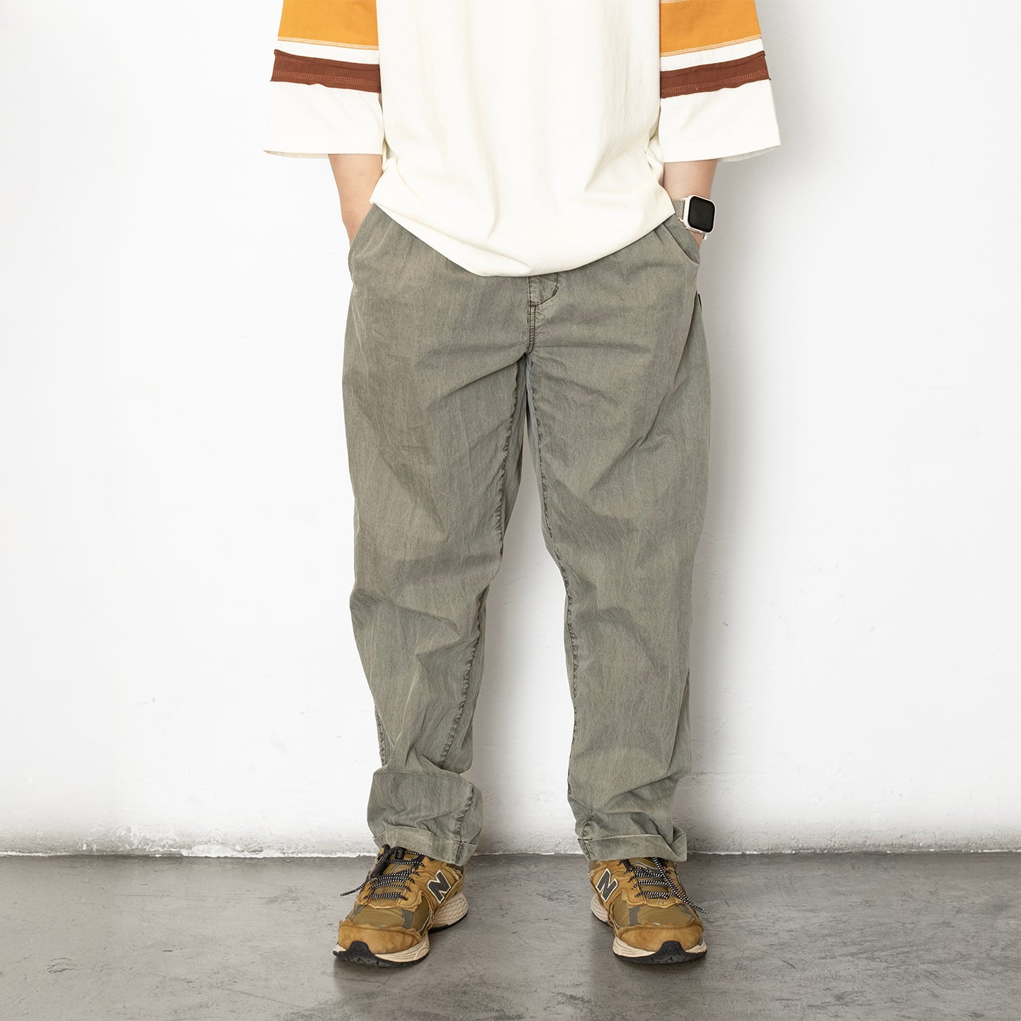 (PT415) Washed Tapered Pants