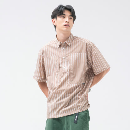 (ST528) 2 Ways Stripes Shirt