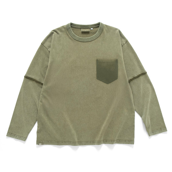 (TP1703) Washed Fake Layer Tee