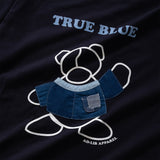 (ZT1258) Indigo Bear Patchwork Graphic Tee