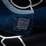 (ZT1258) Indigo Bear Patchwork Graphic Tee