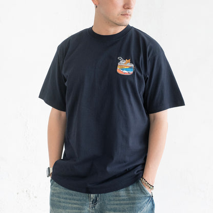 (ZT1947) Canned Cat Graphic Pocket Tee