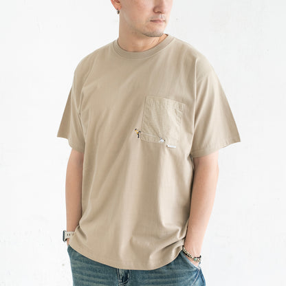 (ZT1927) 遛狗繡花口袋 Tee