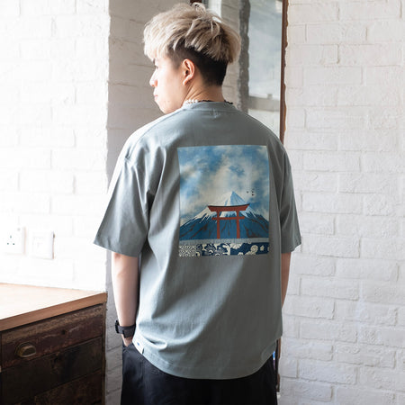 (ZT1482) Hawaii Surfing Graphic Pocket Tee