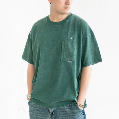 (ZT1926) 草原閱讀繡花口袋 Tee