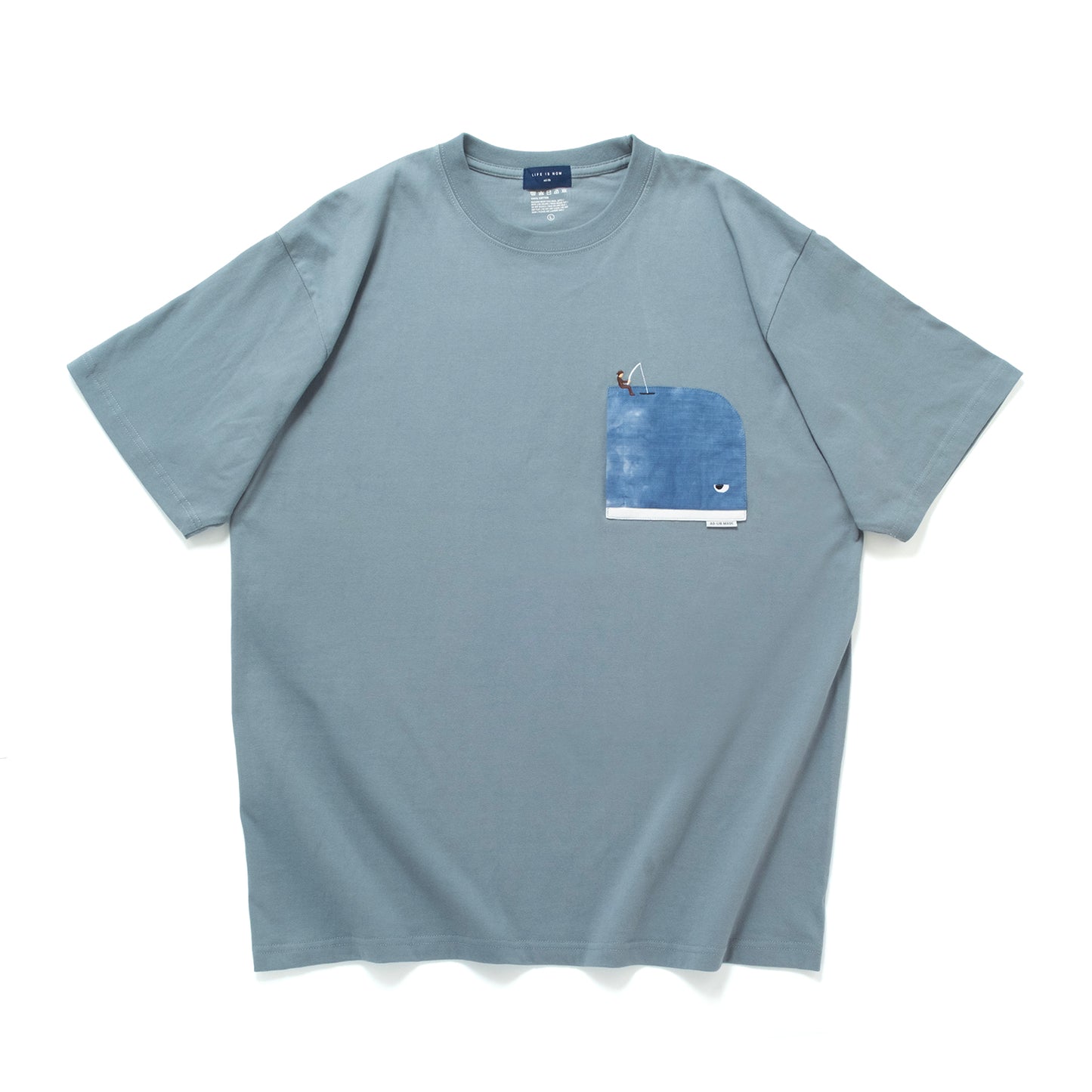 (ZT1927) 鯨釣繡花口袋 Tee