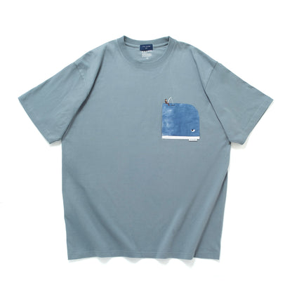 (ZT1927) 鯨釣繡花口袋 Tee