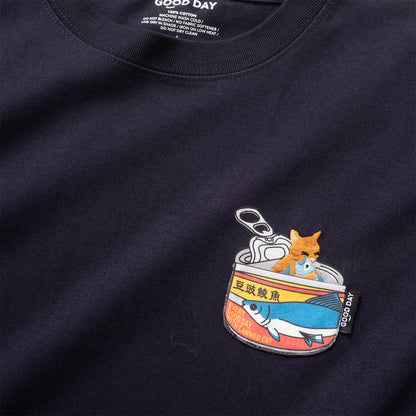 (ZT1947) Canned Cat Graphic Pocket Tee